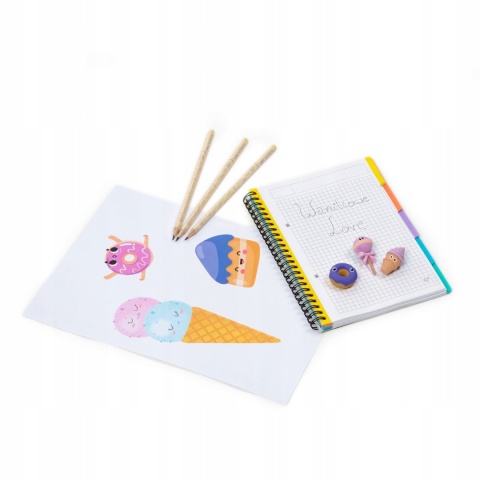 Zestaw zapachowy ołówek trójkątny 3 szt gumki do mazania zapach wanilia