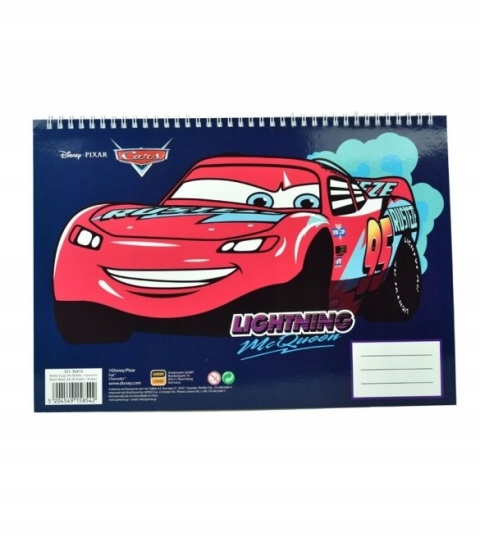 AUTA Zygzak McQueen szkicownik kolorowanki na spirali naklejki A4 40 k