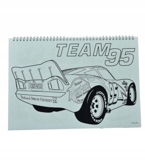 AUTA Zygzak McQueen szkicownik kolorowanki na spirali naklejki A4 40 k