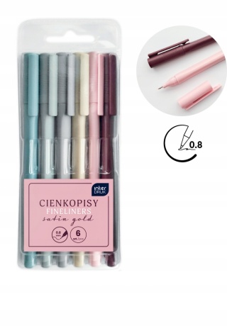 Cienkopis pisaki INTERDRUK gold satin 0,8 mm zestaw 6 szt