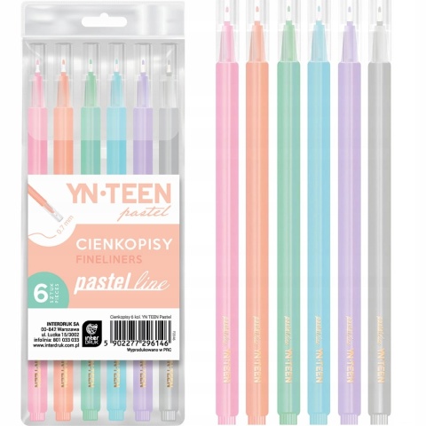 Cienkopis pisaki INTERDRUK pastel teen 0,7 mm zestaw 6 szt Cienkopis pisaki INTERDRUK pastel teen 0,7 mm zestaw 6 szt