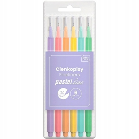 Cienkopis pisaki INTERDRUK pastelowe 0,7 mm zestaw 6 szt Cienkopis pisaki INTERDRUK pastelowe 0,7 mm zestaw 6 szt
