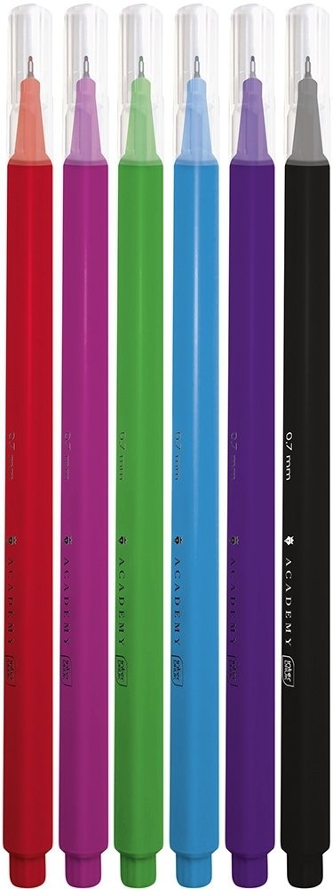 Cienkopis pisaki czerwony zielony niebieski INTERDRUK Academy 0,7 mm 6 szt Cienkopis pisaki czerwony zielony niebieski INTERDRUK Academy 0,7 mm 6 szt
