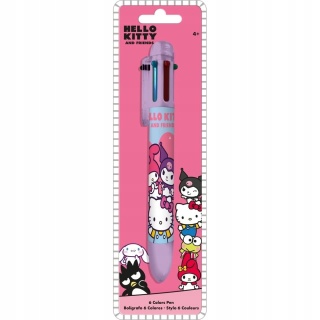 Długopis 6 kolorów kotek Hello Kitty My melody Kuromi wielokolorowy