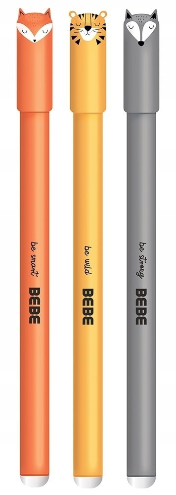 Długopis wymazywalny niebieski BEBE BB friends lis tygrys wilk Interdruk