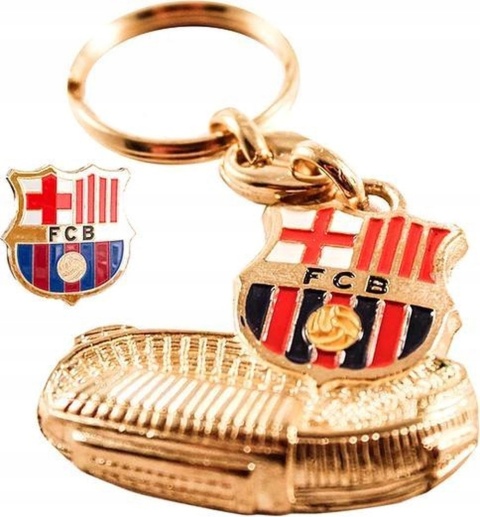 FC BARCELONA Barca brelok breloczek zawieszka do kluczy + przypinka metal