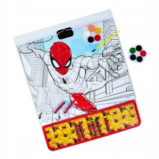 Giga kolorowanka zestaw kreatywny kredki farby naklejki SPIDERMAN