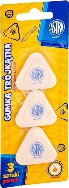 Gumka do ścierania mazania trójkątna ASTRA 3 szt