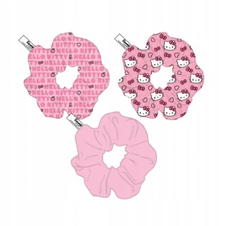 Gumki Stich frotki scrunchies Hello Kitty zestaw 3 szt