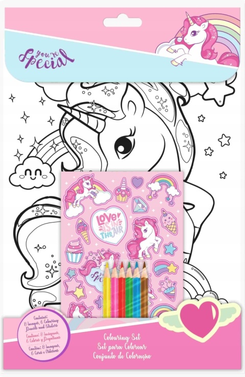 Kolorowanka naklejki zestaw kreatywny naklejki JEDNOROŻCE UNICORN