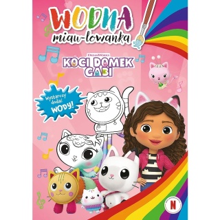 Kolorowanka wodna miau-lowanka Koci domek Gabi malowanka