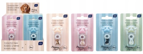 Korektor w taśmie 6 m myszka Puppy łapka kot pies Interdruk 1 szt