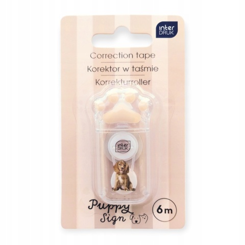 Korektor w taśmie 6 m myszka Puppy łapka kot pies Interdruk 1 szt