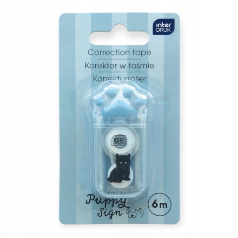 Korektor w taśmie 6 m myszka Puppy łapka kot pies Interdruk 1 szt