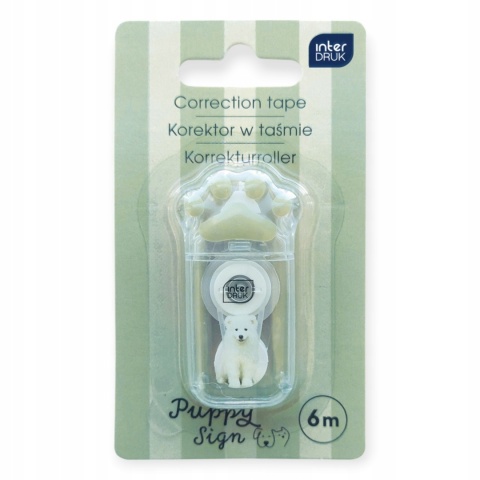 Korektor w taśmie 6 m myszka Puppy łapka kot pies Interdruk 1 szt