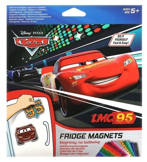 Magnesy do tablicy magnetycznej na lodówkę hand made Auta Cars Zygzak 4szt