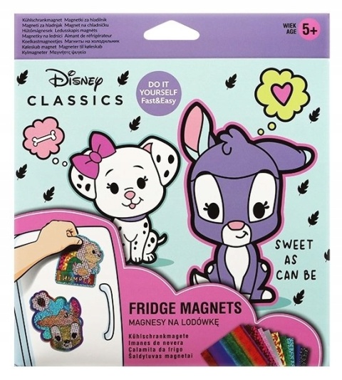 Magnesy do tablicy na lodówkę hand made zrób to sam BAMBI KOTKA MARIE 4szt