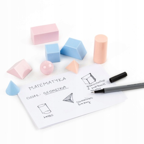 Modele 3D figur geometrycznych A Kidea Pastel zestaw 8 modeli