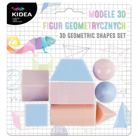 Modele 3D figur geometrycznych A Kidea Pastel zestaw 8 modeli