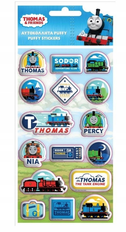 Naklejki nalepki wypukłe puffy Tomek i Przyjaciele lokomotywy
