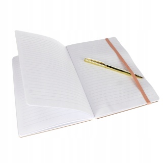 Notes notatnik z gumką A 5 14x21/ 80k z długopisem Pink Folwer STARPAK