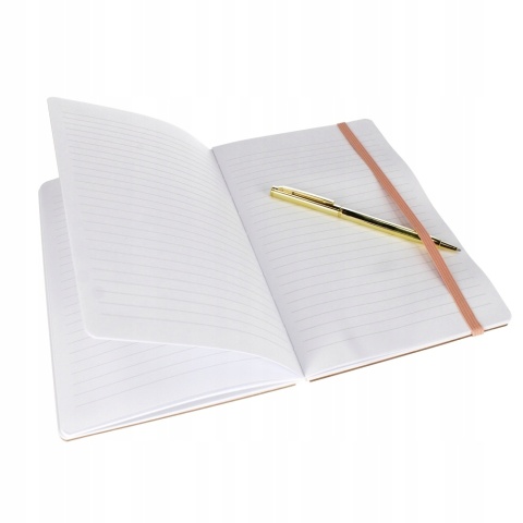Notes notatnik z gumką A 5 14x21/ 80k z długopisem Pink Folwer STARPAK