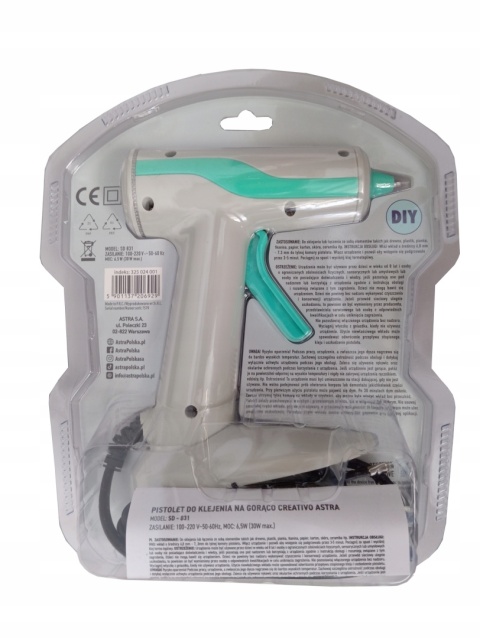 Pistolet do kleju na gorąco z podstawką Astra