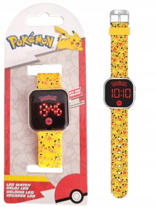 Pokemon Pikachu zegarek dziecięcy na rękę cyfrowy LED