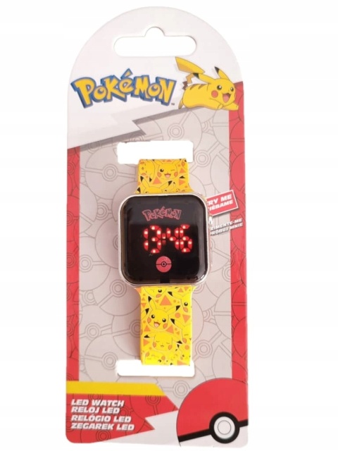 Pokemon Pikachu zegarek dziecięcy na rękę cyfrowy LED