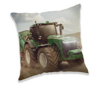 Traktor zielony ciągnik w polu poduszka jasiek 40X40 cm