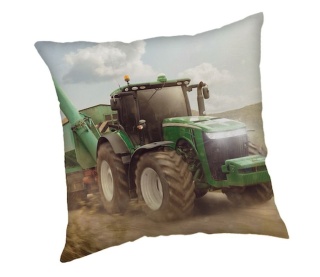 Traktor zielony ciągnik w polu poduszka jasiek 40X40 cm