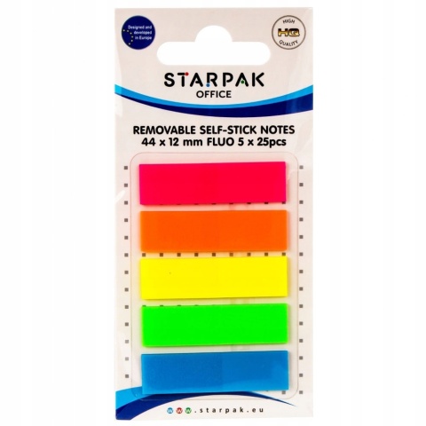 Zakładki indeksujące znaczniki karteczki 44x12 mm FLUO STARPAK 125 szt Zakładki indeksujące znaczniki karteczki 44x12 mm FLUO STARPAK 125 szt