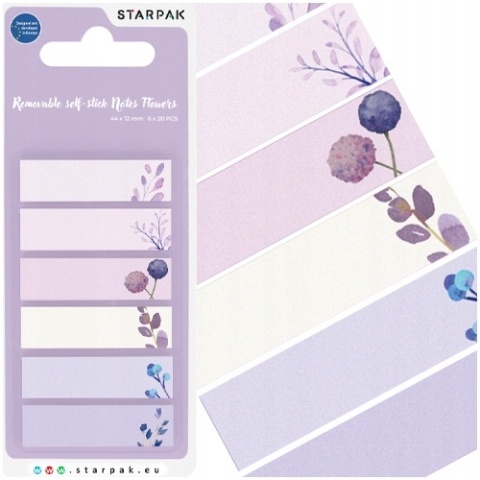Zakładki indeksujące znaczniki karteczki 44x12 mm flower 120 szt