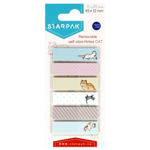Zakładki indeksujące znaczniki karteczki 45x12 mm kot kotki STARPAK 120 szt Zakładki indeksujące znaczniki karteczki 45x12 mm kot kotki STARPAK 120 szt
