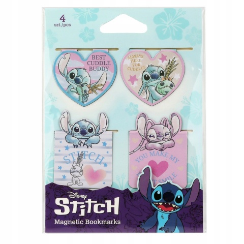 Zakładki magnetyczne do książek LILO I STITCH Stich Paskudka 4 szt