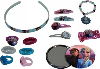 Zestaw do włosów spinki gumki opaska lusterko korale Kraina Lodu Frozen