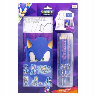 Zestaw kolorowanka notes kredki naklejki pieski SONIC PRIME