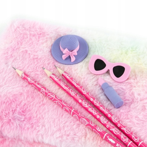 Zestaw zapachowy ołówek trójkątny HB 3 szt gumki do mazania zapach malina