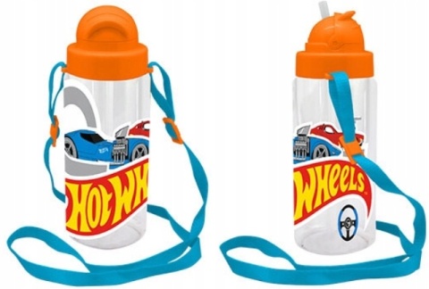 Bidon HOT WHEELS butelka ze słomką i paskiem Tritan