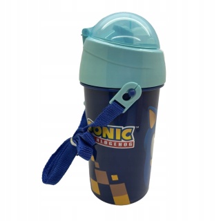Bidon kubek ze słomką SONIC jeż pasek 500 ml