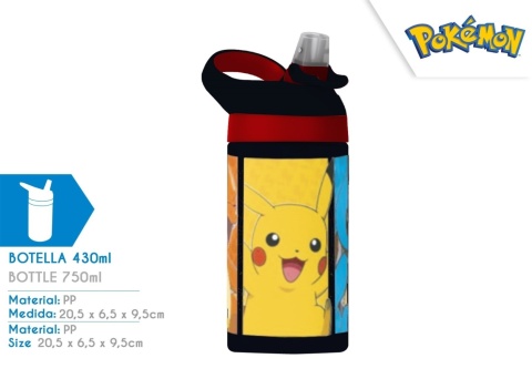Bidon na wodę butelka z ustnikiem i słomką 475 ml POKEMON