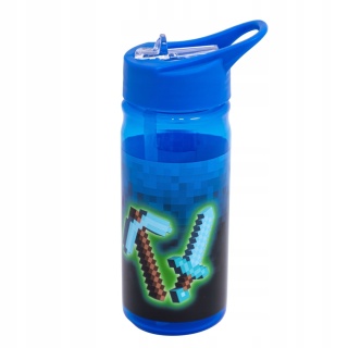 Bidon ze słomką i ustnikiem na wodę PIXEL game kilof i miecz 450 ml Astra