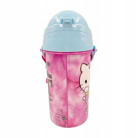 Bidon ze słomką na wodę HELLO KITTY pasek 500 ml