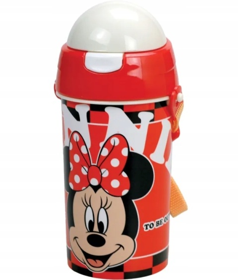 Bidon ze słomką na wodę Myszka Minie 500 ml z paskiem