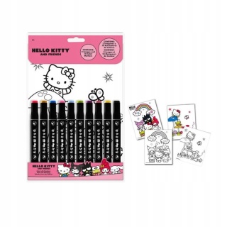 Hello Kitty kotki kolorowanka po numerach + markery 10 kolorów