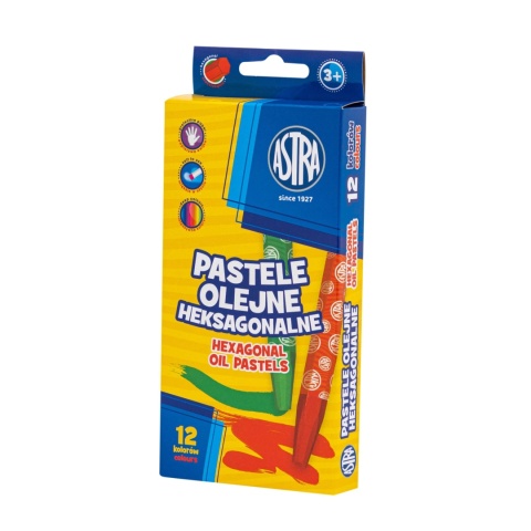 Kredki Pastele olejne heksagonalne Astra 12 szt.