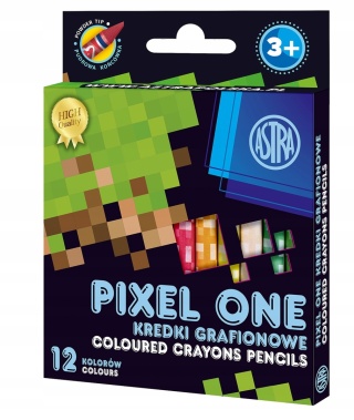 Kredki grafionowe 12 kolorów PIXEL ON ASTRA