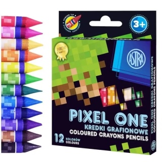 Kredki grafionowe 12 kolorów PIXEL ON ASTRA