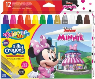 Kredki jedwabiste żelowe wykręcane 3w1 pastele akwarelowe MINNIE 12