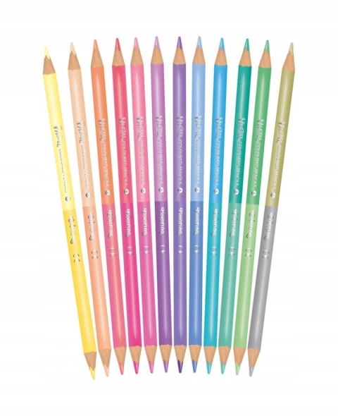Kredki ołówkowe 24 kol dwustronne pastel Colorino